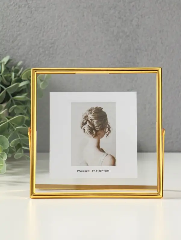 Фоторамка металл на 1 фото 15х15 см Фоторамка металл на 1 фото 15х15 см "Лофт" золото гальваника 1,2х15,5х15,5 см