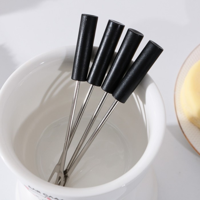 Фондюшница керамическая «Для сладкой парочки», 350 мл, цвет белый Фондюшница керамическая «Для сладкой парочки», 350 мл, цвет белый