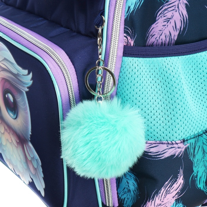 Рюкзак школьный 37х28х14, эргономичная спинка, deVENTE Smart 14L, Happy Owl, для девочек, бирюзовый/фиолетовый Рюкзак школьный 37х28х14, эргономичная спинка, deVENTE Smart 14L, Happy Owl, для девочек, бирюзовый/фиолетовый
