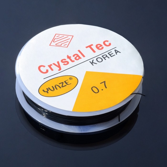 Нить силиконовая (резинка) d=0,7 мм, L=18 м, цвет чёрный Нить силиконовая (резинка) d=0,7 мм, L=18 м, цвет чёрный