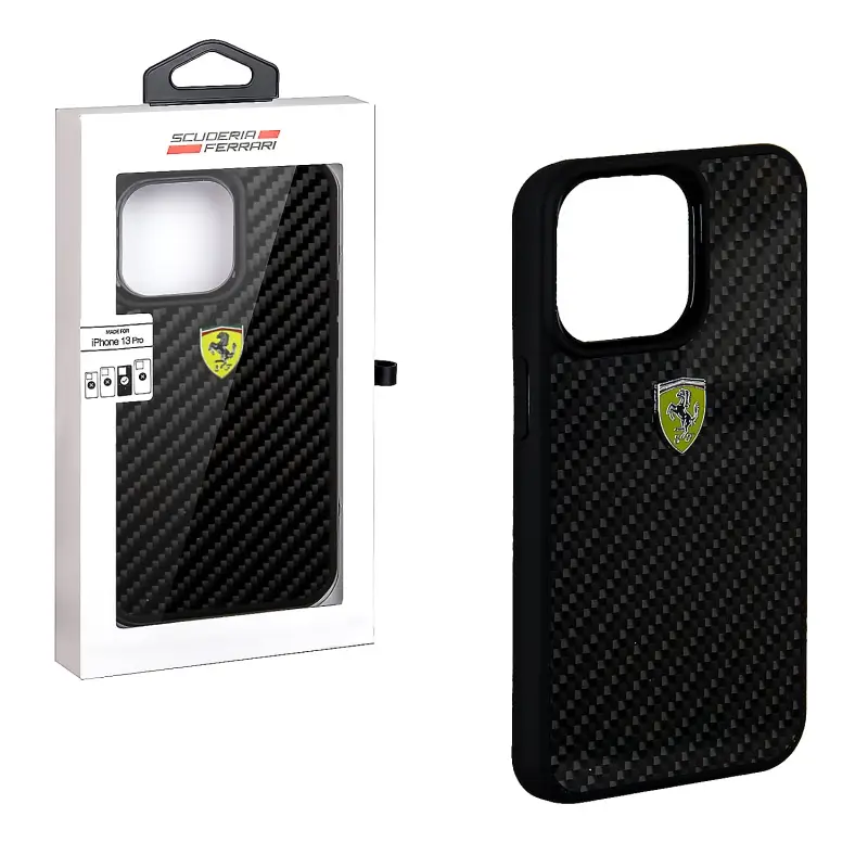 Чехол для iPhone 13 Pro Ferrari Carbon