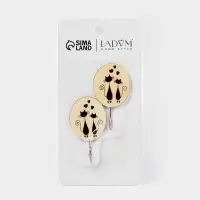 Набор самоклеящихся крючков LaDо́m Wooden animals, 2 шт., 8&times;2.7&times;4.3 см