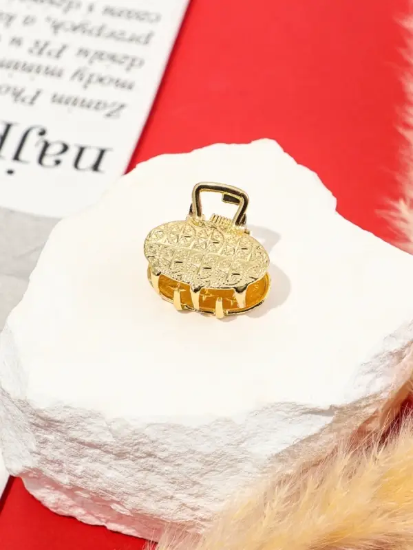 Крабики для волос QF &laquo;Либерти&raquo;, набор 2 шт., геометрия овал, 2.5 см, золотистый