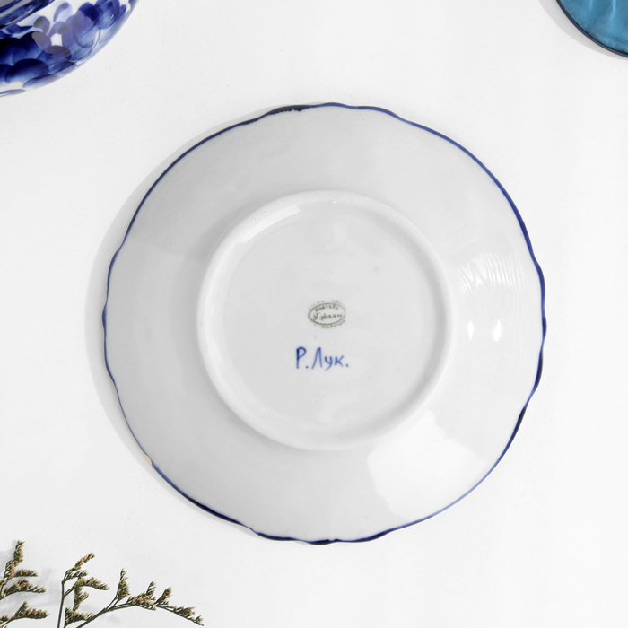 Чайная пара Чайная пара "Грация" , золото, (Золотая Бабушка), 300 мл, гжель