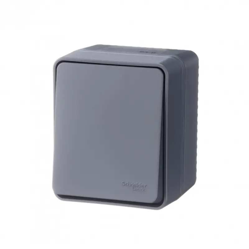 AtlasDesign Profi54 переключатель одноклавишный IP54 10 АХ, АНТРАЦИТ, Россия