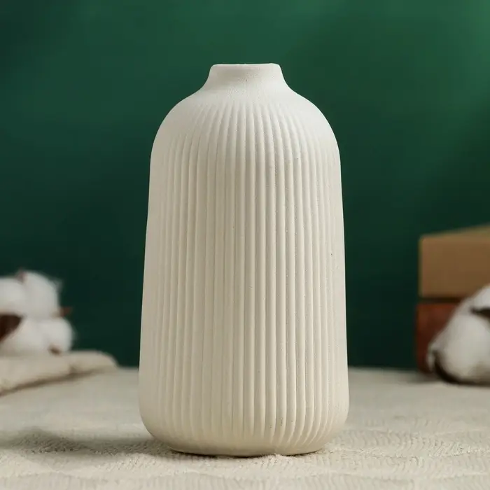 Ваза для цветов &laquo;Ингер&raquo;, 14&times;8 см, керамика, белая