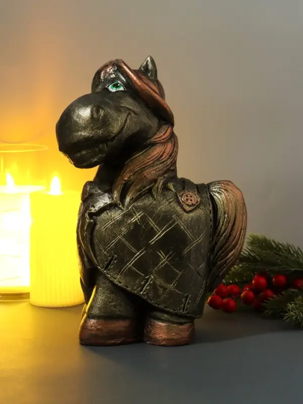 Копилка "Конь в пальто" 16,5х11,5х25 см, золото