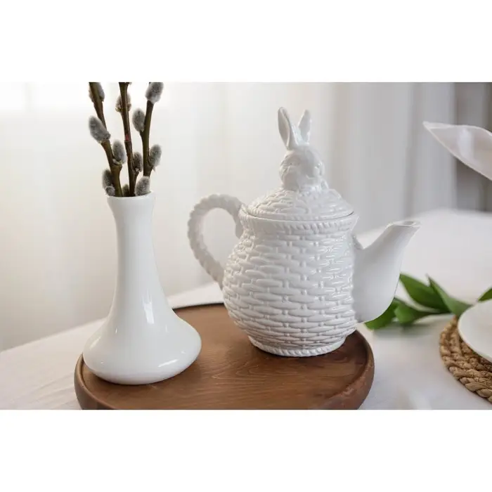 Заварочный чайник Доляна &laquo;Зайка&raquo;, 800 мл, доломит, белый