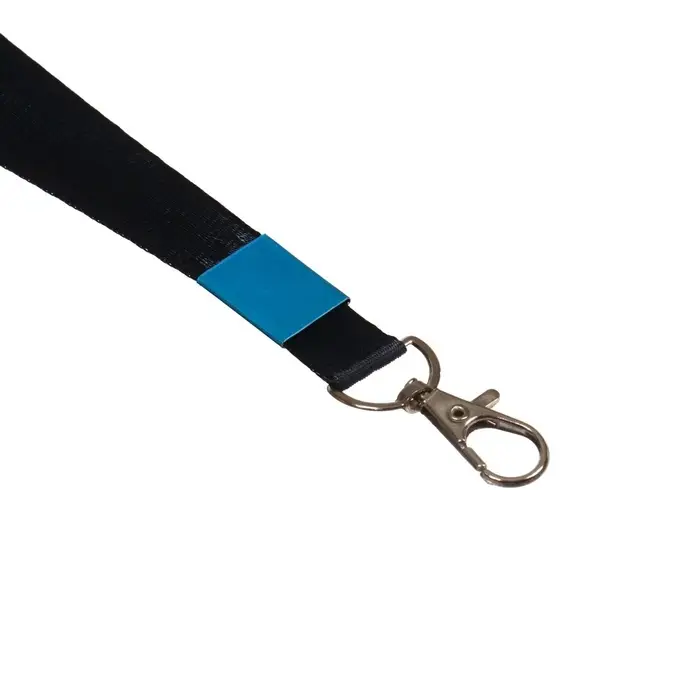 Лента для бейджа, 15 мм &times; 80 см, с металлическим карабином, чёрная