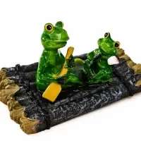Садовая фигура из полистоуна &laquo;Лягушка на плоту&raquo;, 17&times;11&times;9.5 см, плавающая