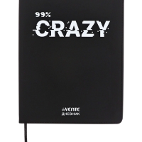 Дневник школьный 1-11 класс, deVENTE. 99% CRAZY», искусственная кожа, шелкография