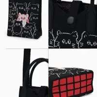 Сумка подр Коты, 12*4*17, отд на кнопке, дл ремень, черный Сумка подр Коты, 12*4*17, отд на кнопке, дл ремень, черный