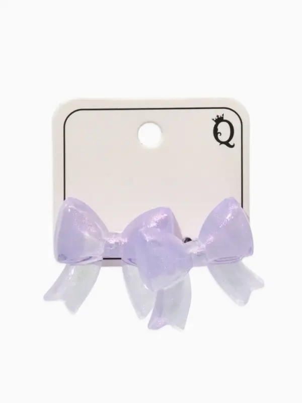 Серьги пластик "Бантик" перламутровый, цвет фиолетовый