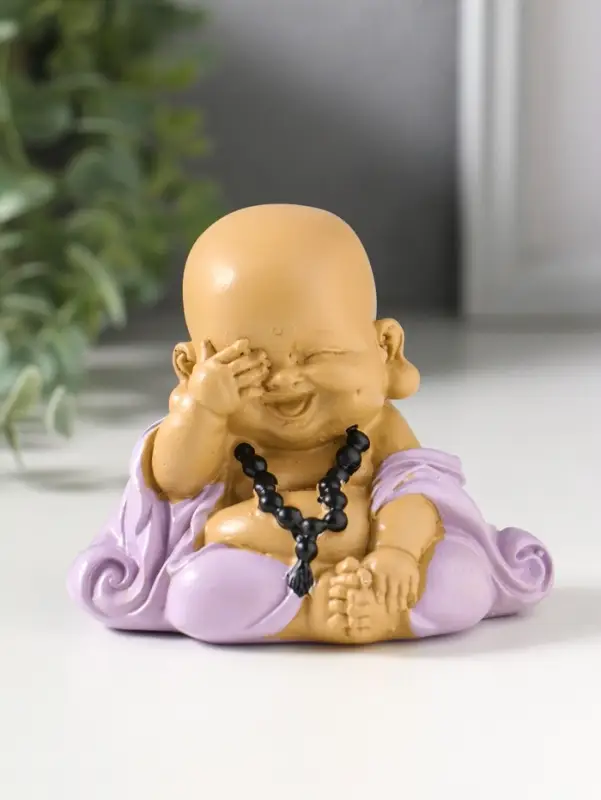 Фигурка полистоун &laquo;Маленький хотей в сиреневом одеянии - не вижу&raquo;, 6.7&times;9.5&times;8 см