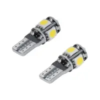 Лампочка светодиод. W5W (T10) PLUS, 6000K (Белый), 12В, 1.7Вт, 5LED, Поляр., Обманка