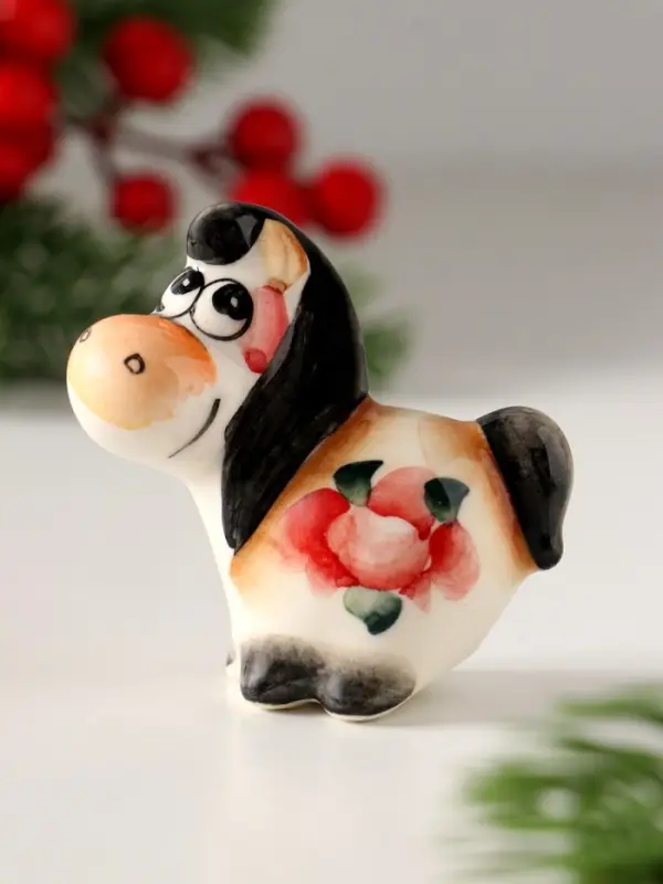 Сувенир Конь Вася, 5,5х6х3см, гжель, цвет Сувенир Конь Вася, 5,5х6х3см, гжель, цвет