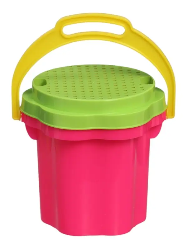 Песочный набор №101 ведро-цветок 0,3 л, сито, грабли, совок 01801