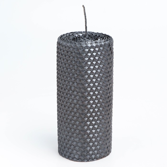 Свеча из вощины, 6х6х12,5 см, мокрый асфальт металлик Свеча из вощины, 6х6х12,5 см, мокрый асфальт металлик