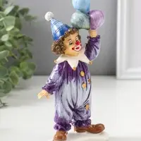 Сувенир полистоун "Клоун с воздушными шариками" сине-фиолетовый 10х6,5х19,5 см