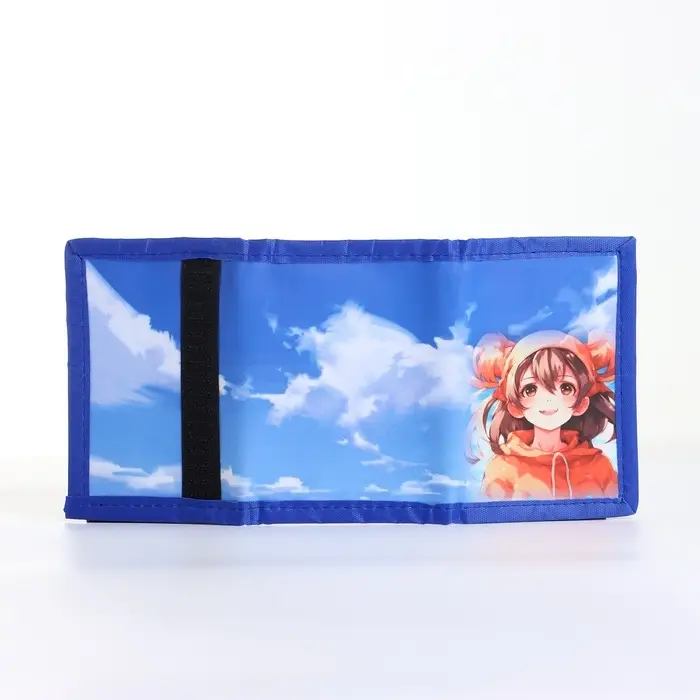 Кошелёк детский Выбражулька &laquo;Аниме&raquo;, на липучке, голубой