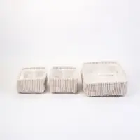 Набор корзин &laquo;Soft&Pure&raquo; 3 шт.: 1 шт. 38&times;27&times;11.5 см, 2 шт. 22&times;18&times;11 см, полиэстер. белый