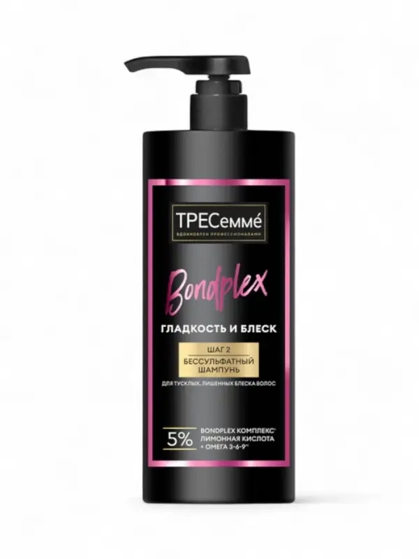 Шампунь для волос бессульфатный "ТРЕСемме" гладкость и блеск, 1000 мл