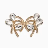 Зажим для кардигана "Ажур", капельки, цвет белый в золоте Зажим для кардигана "Ажур", капельки, цвет белый в золоте