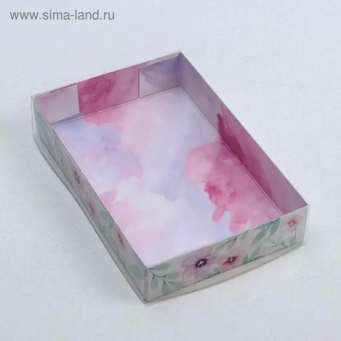 Кондитерская упаковка, коробка для макарун с PVC крышкой, «Весенний подарок», 18 х 12 х 3.5 см Кондитерская упаковка, коробка для макарун с PVC крышкой, «Весенний подарок», 18 х 12 х 3.5 см