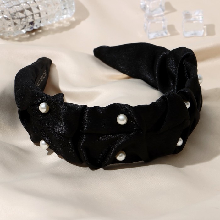 Ободок для волос Ободок для волос "Юнона" бусинки, 5 см, чёрный