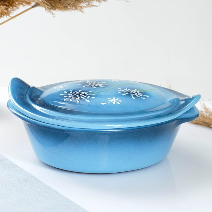 Емкость для запекания  Емкость для запекания "Трапеза овальная с крышкой" 2,2л / 30х22х11,5см, расторопша