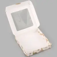 Коробка подарочная самосборная с окном &laquo;Цветы&raquo;, 16&times;16&times;3 см