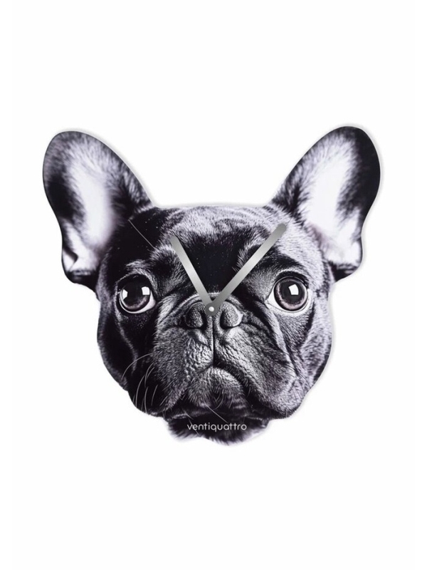 Часы настенные "Gabi ", французский бульдог, интерьерные, плавный ход, d-33,5 см