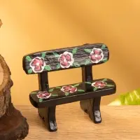 Мебель для кукол &laquo;Скамейка с цветами&raquo;, 6.5&times;3.5&times;6 см, дерево, чёрная