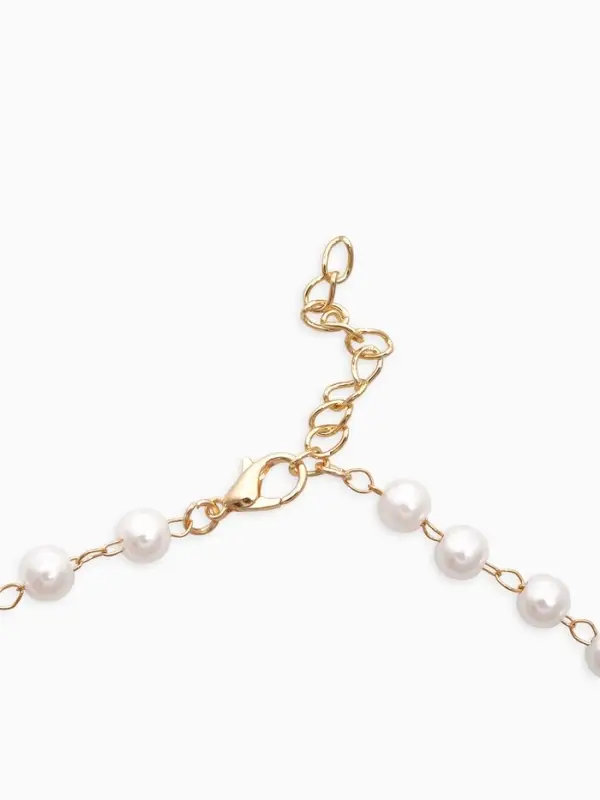 Колье на жемчужной дорожке &laquo;Пчёлка&raquo;, цветная в золоте, 40 см