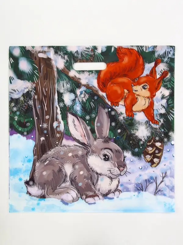 Пакет Пакет "Зимовье", полиэтиленовый с вырубной ручкой, 38х45 см, 50 мкм