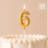 Свеча для торта, цифра &laquo;6&raquo;, 11.5&times;2.3 см