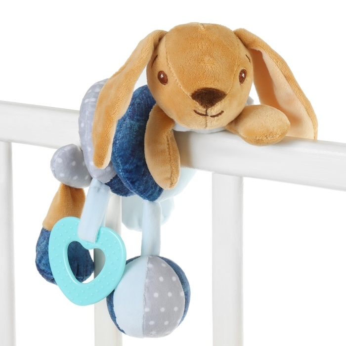 Растяжка - спираль мягкая с погремушкой «Зайчик Пуша», Крошка Я Растяжка - спираль мягкая с погремушкой «Зайчик Пуша», Крошка Я