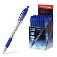 Ручка шариковая автоматическая ErichKrause U-209 Classic Matic&Grip, узел 1.0 мм, чернила синие, резиновый держатель, супермягкое письмо