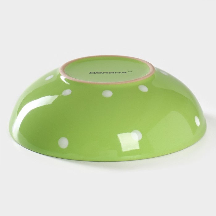 Тарелка глубокая керамическая Доляна «Зелёный горох», 700 мл, d=18 см, цвет зелёный Тарелка глубокая керамическая Доляна «Зелёный горох», 700 мл, d=18 см, цвет зелёный