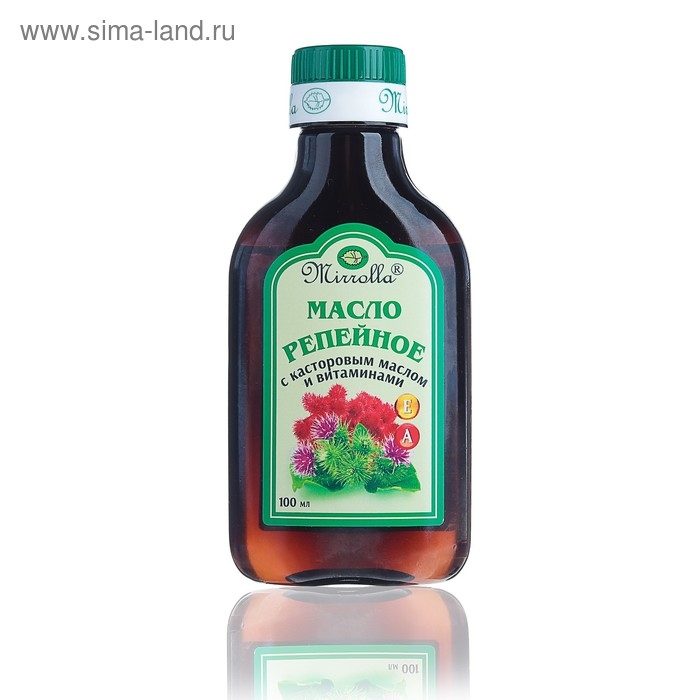 Репейное масло Mirrolla с касторовым маслом и витаминами, 100 мл