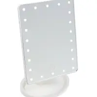 Зеркало с подсветкой KZ-06, 26.5&times;16&times;12 см, 22 диода, сенсорная кнопка, белое