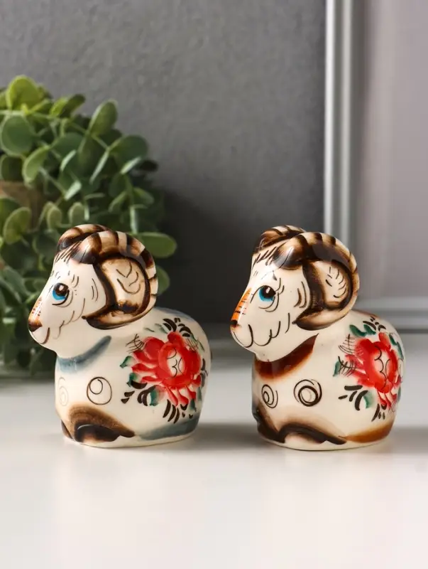 Фигурка фарфор &laquo;Баран Лёня&raquo;, 8.5 см, гжель цветная, МИКС