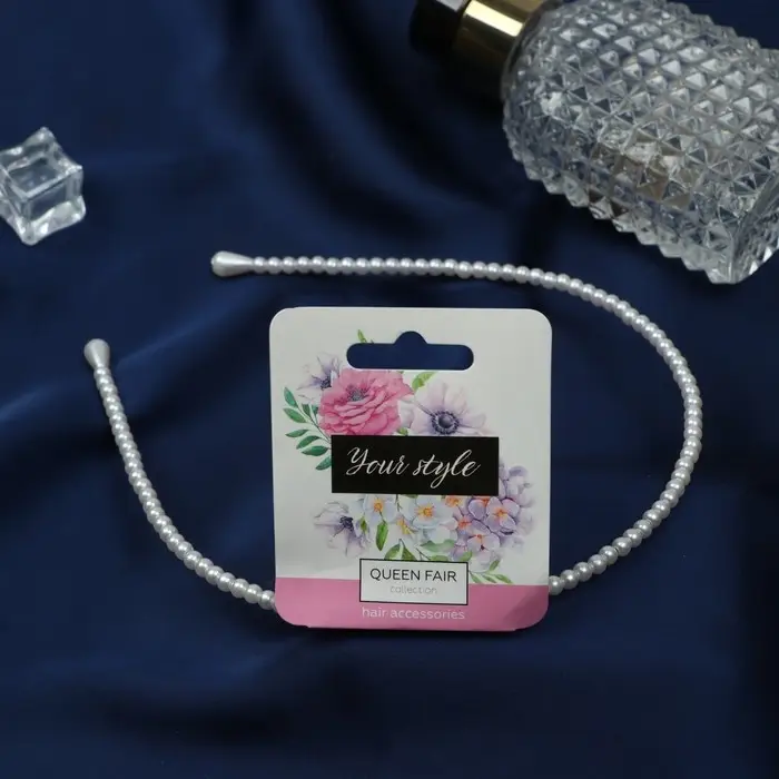 Ободок для волос «Жемчужный рай», 0.3 см, белый Ободок для волос «Жемчужный рай», 0.3 см, белый