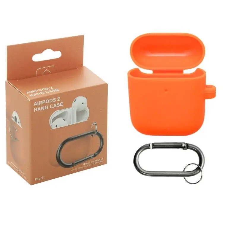 Чехол APods 1/2 Hang Silicon Case с карабином Peach