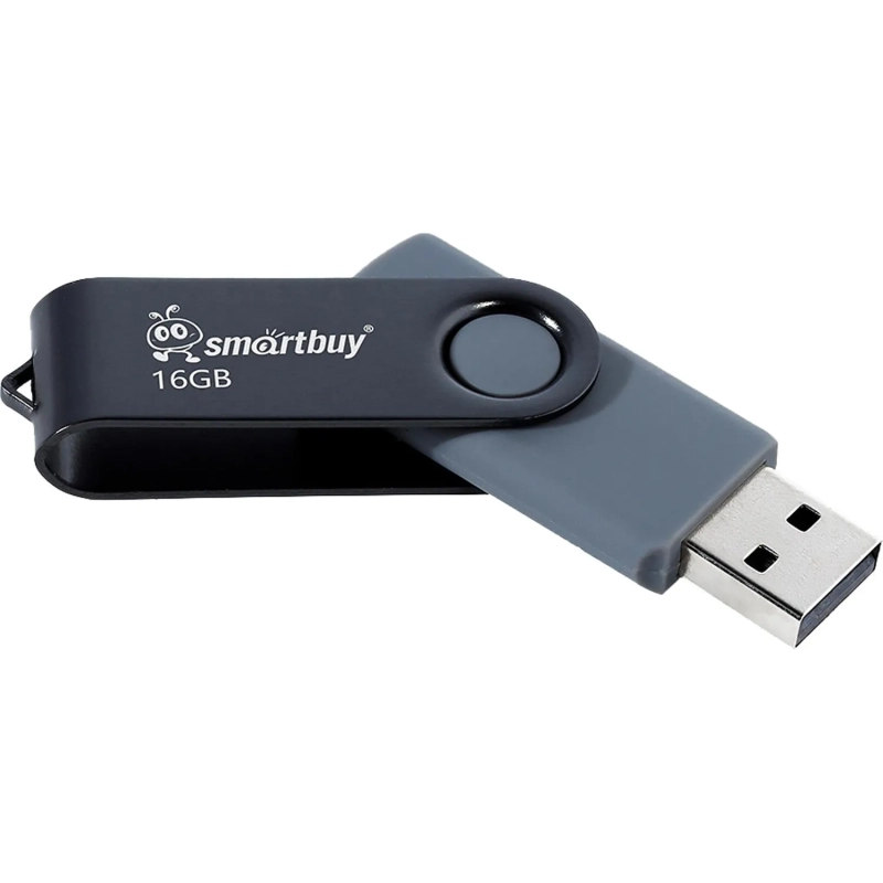 Флеш-память Smartbuy UFD 2.0 16GB Twist Black-Grey (SB016GB2TWK)