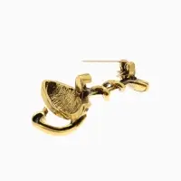 Брошь &laquo;Змея в геральдике&raquo;, знак, 4.4 см, цвет чернёное золото