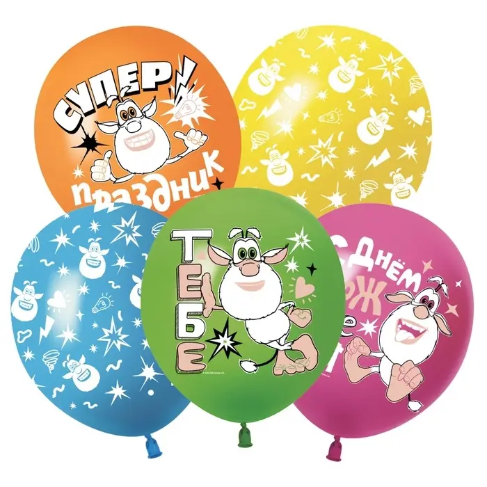 Воздушные шары латексные 12" «Буба», 25 шт., МИКС