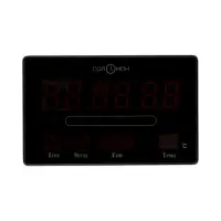 Часы электронные настенные, будильник, календарь, термометр, 20&times;3&times;33 см, красная индикация, черные