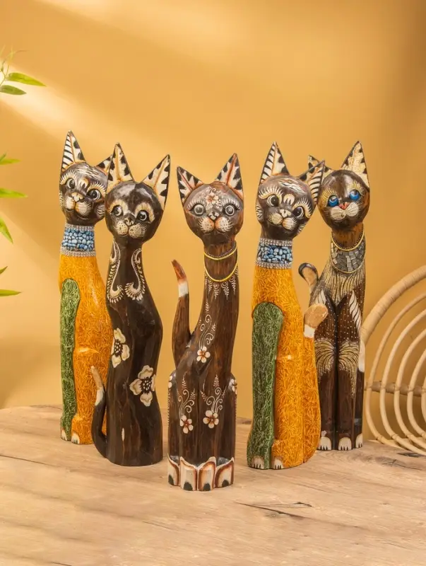 Сувенир «Кошка», 60×14×6 см, дерево, коричневый, МИКС Сувенир «Кошка», 60×14×6 см, дерево, коричневый, МИКС