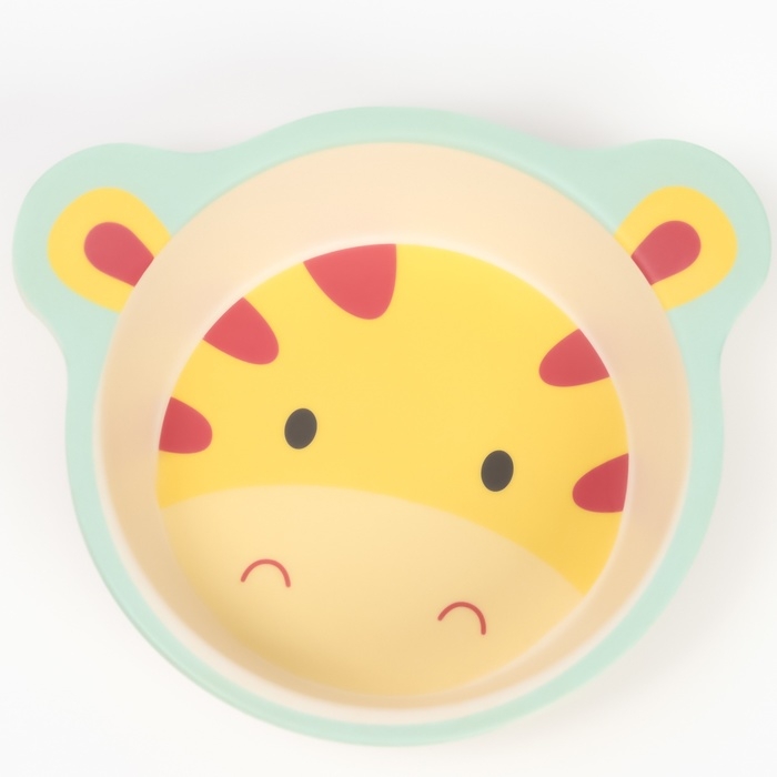 Набор детской посуды из бамбука «Жирафик», 5 предметов: тарелка, миска, стакан, столовые приборы Набор детской посуды из бамбука «Жирафик», 5 предметов: тарелка, миска, стакан, столовые приборы